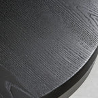 Industrial Black Wood Round Adjustable Height Bar Table