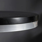 Industrial Black Wood Round Adjustable Height Bar Table