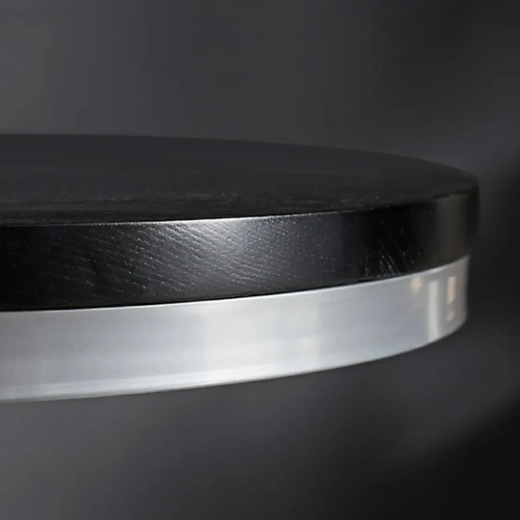 Industrial Black Wood Round Adjustable Height Bar Table