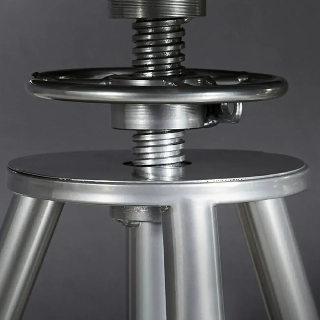 Industrial Black Wood Round Adjustable Height Bar Table