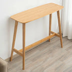 Simple Brown Bamboo 4-Leg Trestle Bar Tables