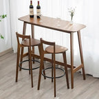 Simple Brown Bamboo 4-Leg Trestle Bar Tables
