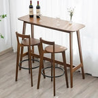 Simple Brown Bamboo 4-Leg Trestle Bar Tables