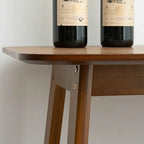 Simple Brown Bamboo 4-Leg Trestle Bar Tables