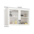Kitchen Floating White Wood Glass Enclosed Display Cabinet