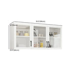 Kitchen Floating White Wood Glass Enclosed Display Cabinet