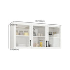 Kitchen Floating White Wood Glass Enclosed Display Cabinet