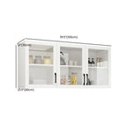 Kitchen Floating White Wood Glass Enclosed Display Cabinet
