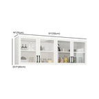 Kitchen Floating White Wood Glass Enclosed Display Cabinet
