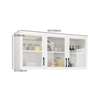 Kitchen Floating White Wood Glass Enclosed Display Cabinet