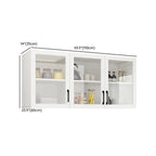 Kitchen Floating White Wood Glass Enclosed Display Cabinet