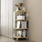 Acrylic 4-Tier Narrow Open Back Bookcase with Wheels