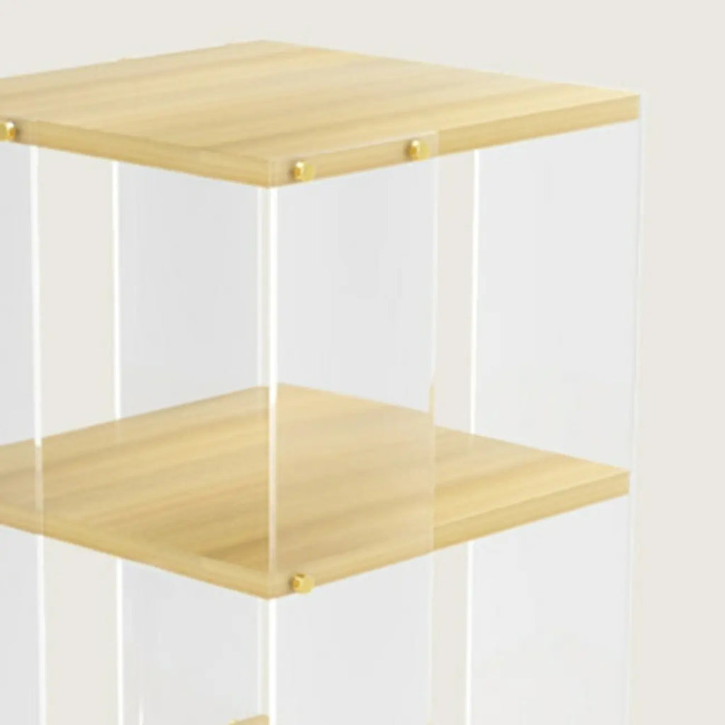 Acrylic 4-Tier Narrow Open Back Bookcase with Wheels