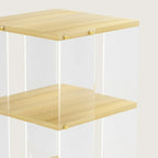 Acrylic 4-Tier Narrow Open Back Bookcase with Wheels