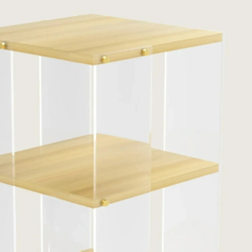 Acrylic 4-Tier Narrow Open Back Bookcase with Wheels