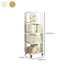 Acrylic 4-Tier Narrow Open Back Bookcase with Wheels