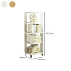 Acrylic 4-Tier Narrow Open Back Bookcase with Wheels