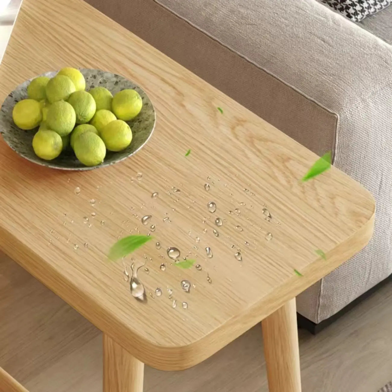 Scandinavian Wooden Bar Table with Footrest for Dining Spaces