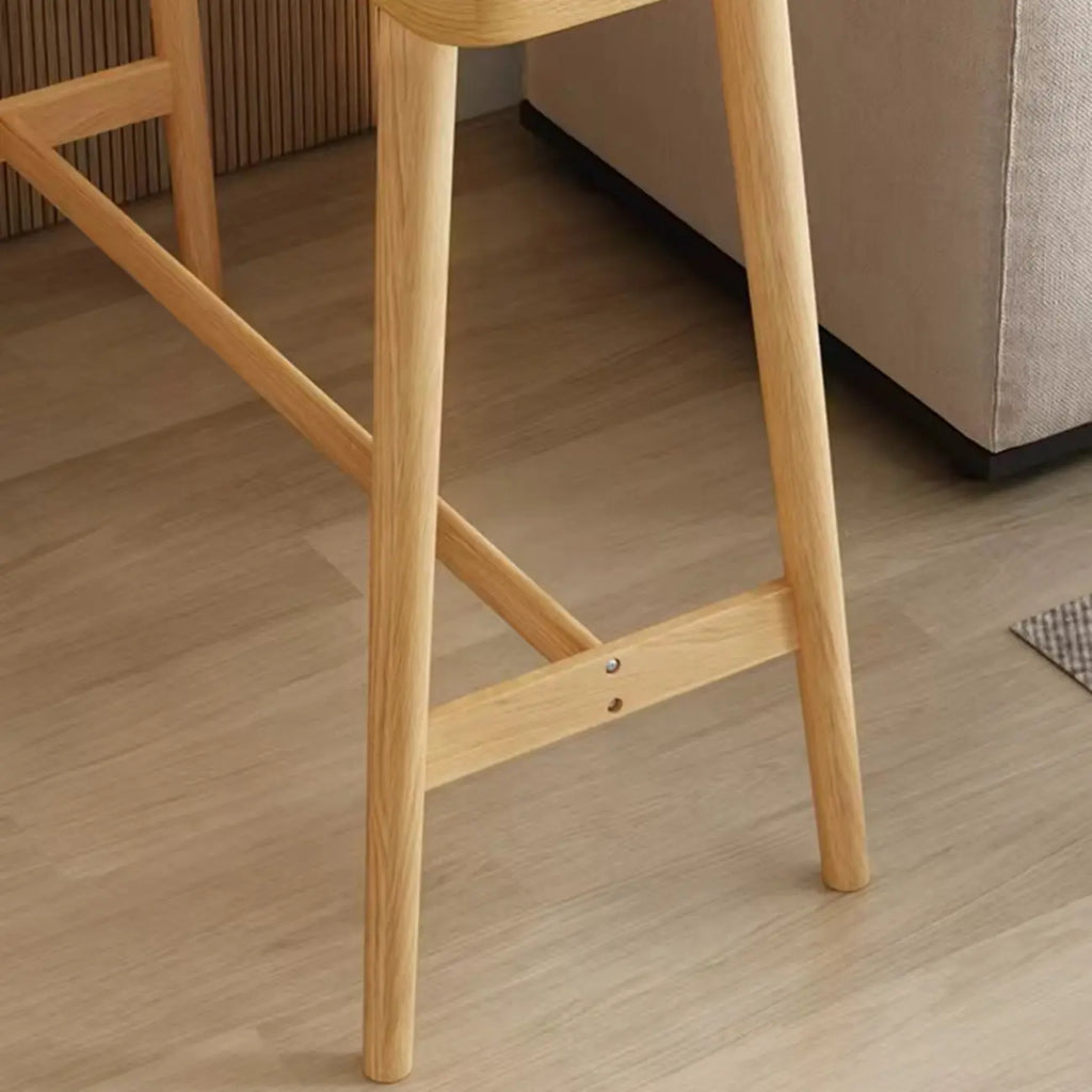 Scandinavian Wooden Bar Table with Footrest for Dining Spaces