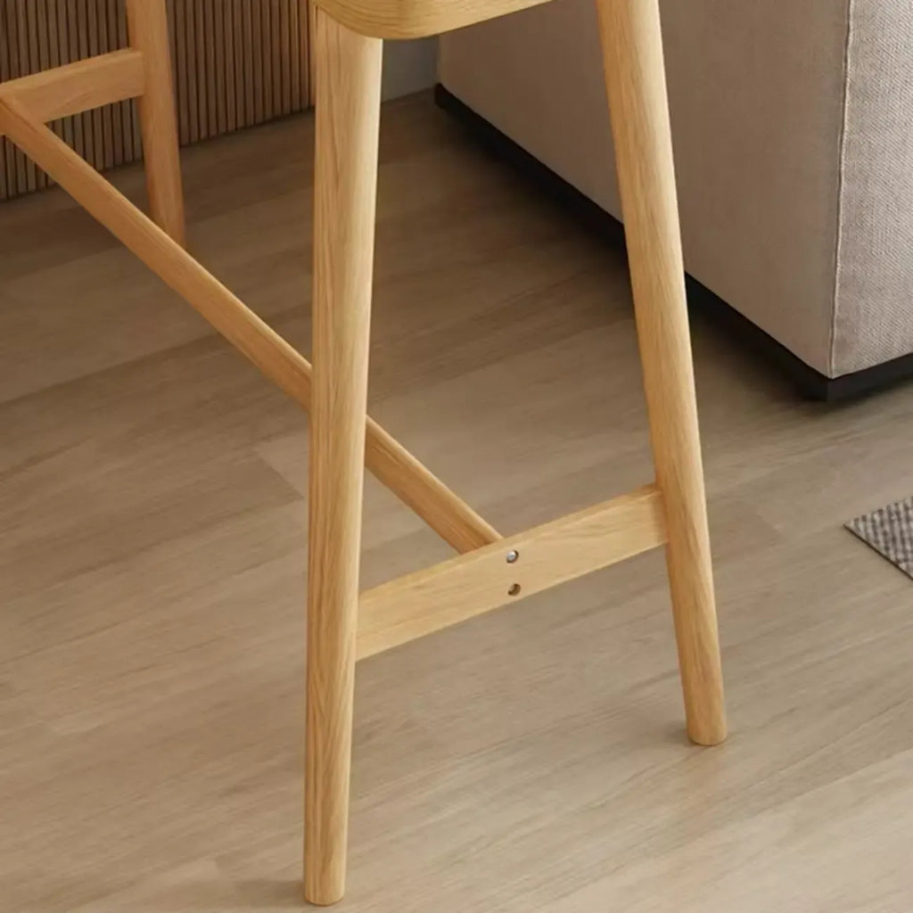 Scandinavian Wooden Bar Table with Footrest for Dining Spaces