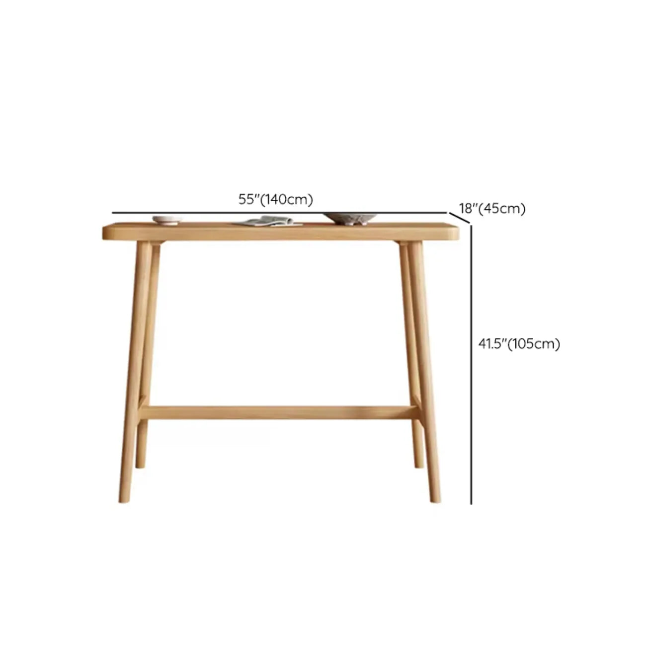 Scandinavian Wooden Bar Table with Footrest for Dining Spaces