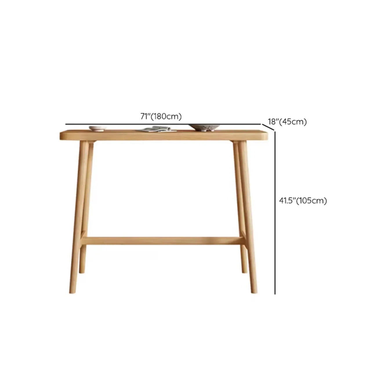 Scandinavian Wooden Bar Table with Footrest for Dining Spaces