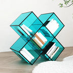 Acrylic Geometric End Table Bookshelf Display