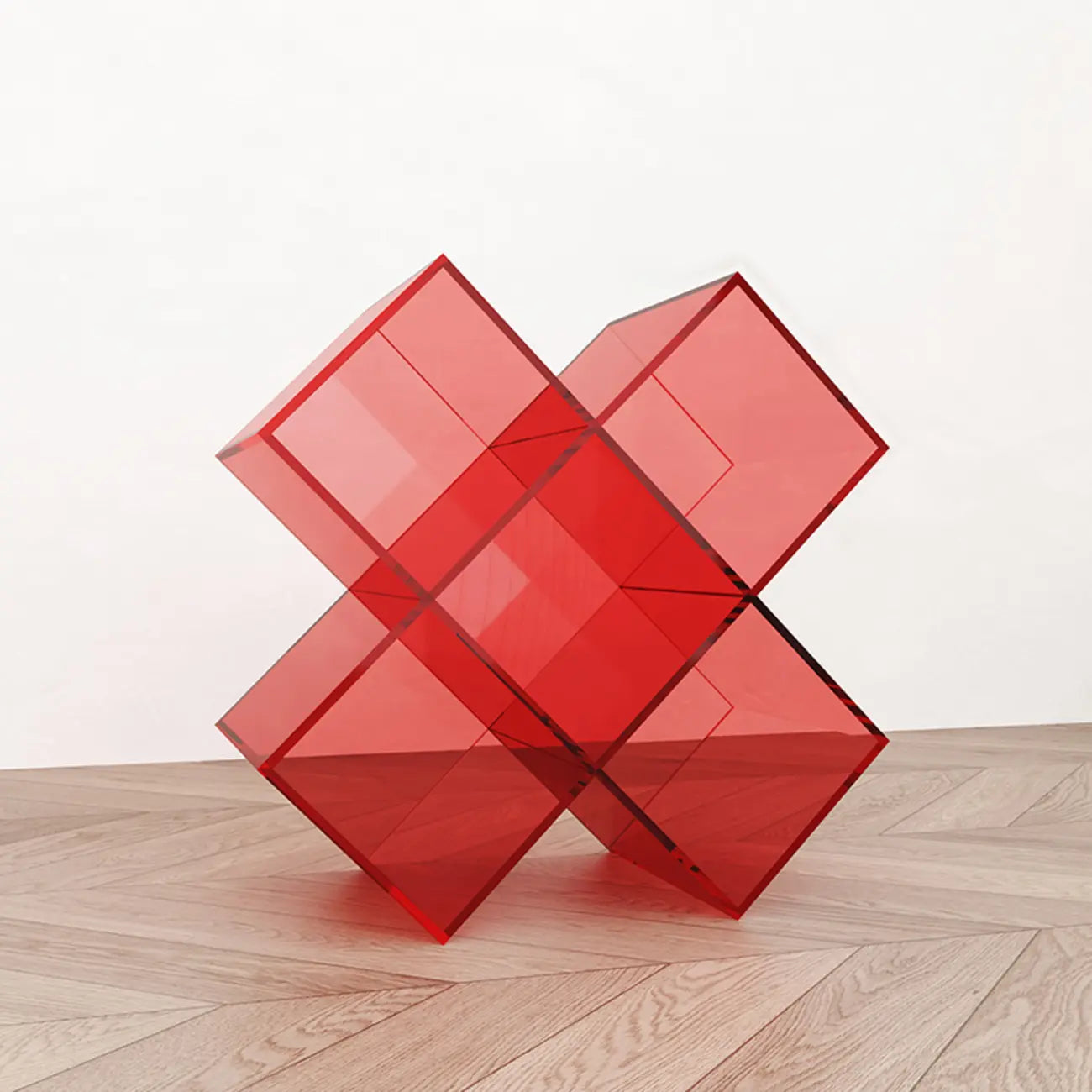 Acrylic Geometric End Table Bookshelf Display