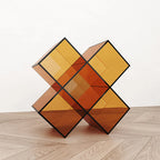 Acrylic Geometric End Table Bookshelf Display