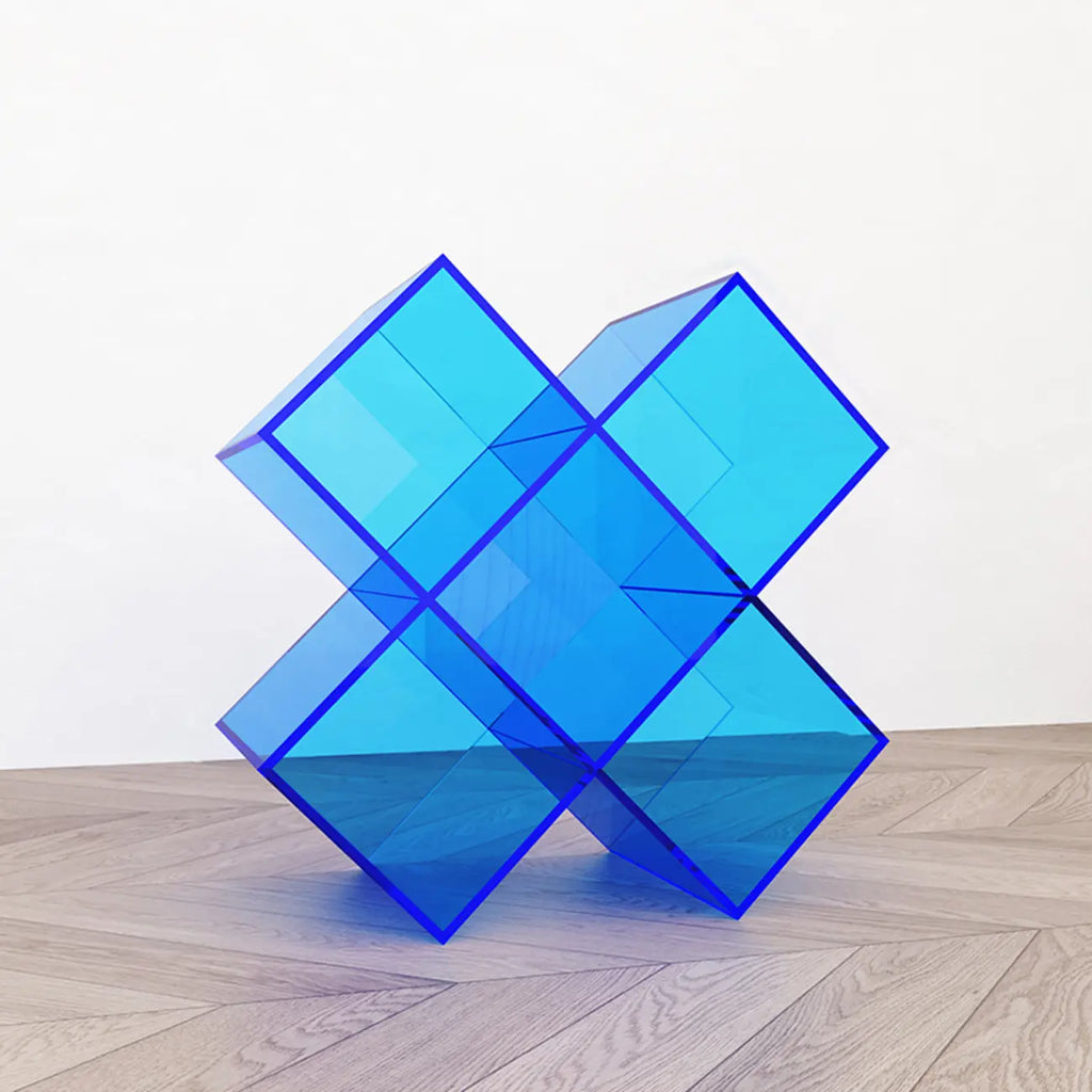 Acrylic Geometric End Table Bookshelf Display