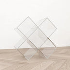 Acrylic Geometric End Table Bookshelf Display