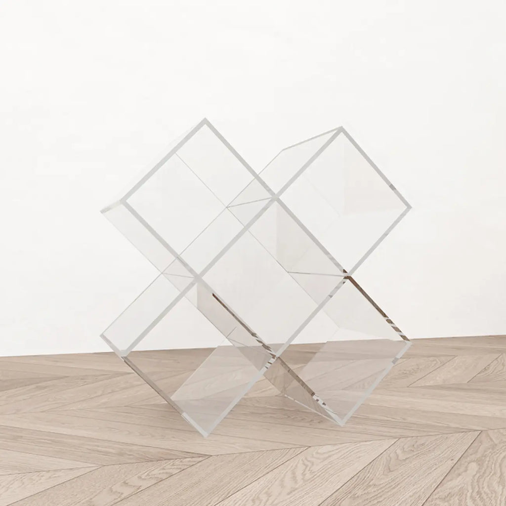 Acrylic Geometric End Table Bookshelf Display