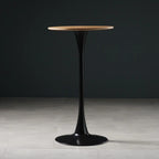 Modern Grey Wooden Round Tulip Base Bar Tables