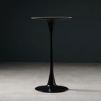 Modern Grey Wooden Round Tulip Base Bar Tables