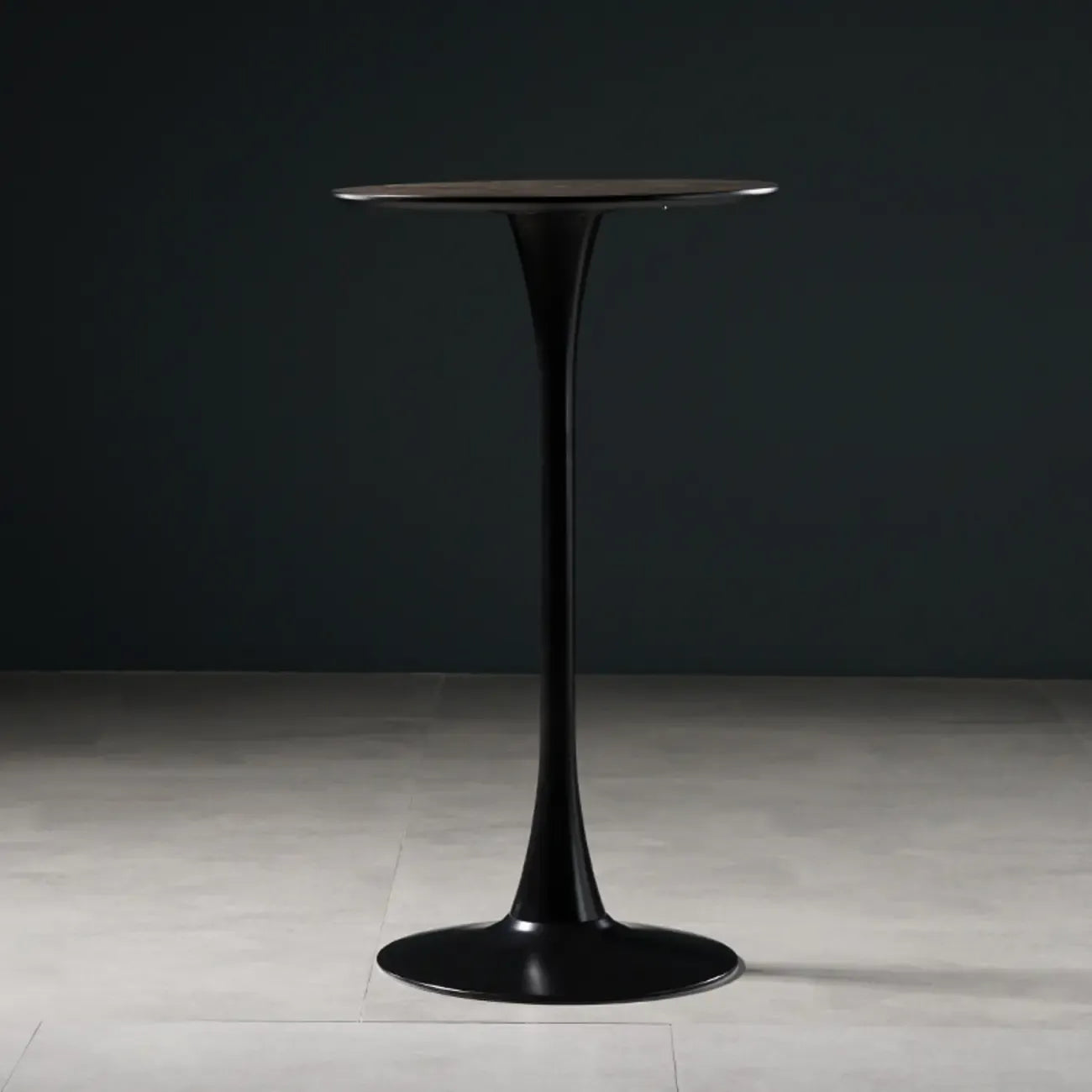 Modern Grey Wooden Round Tulip Base Bar Tables