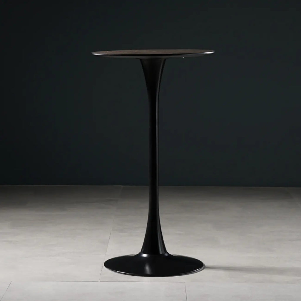 Modern Grey Wooden Round Tulip Base Bar Tables