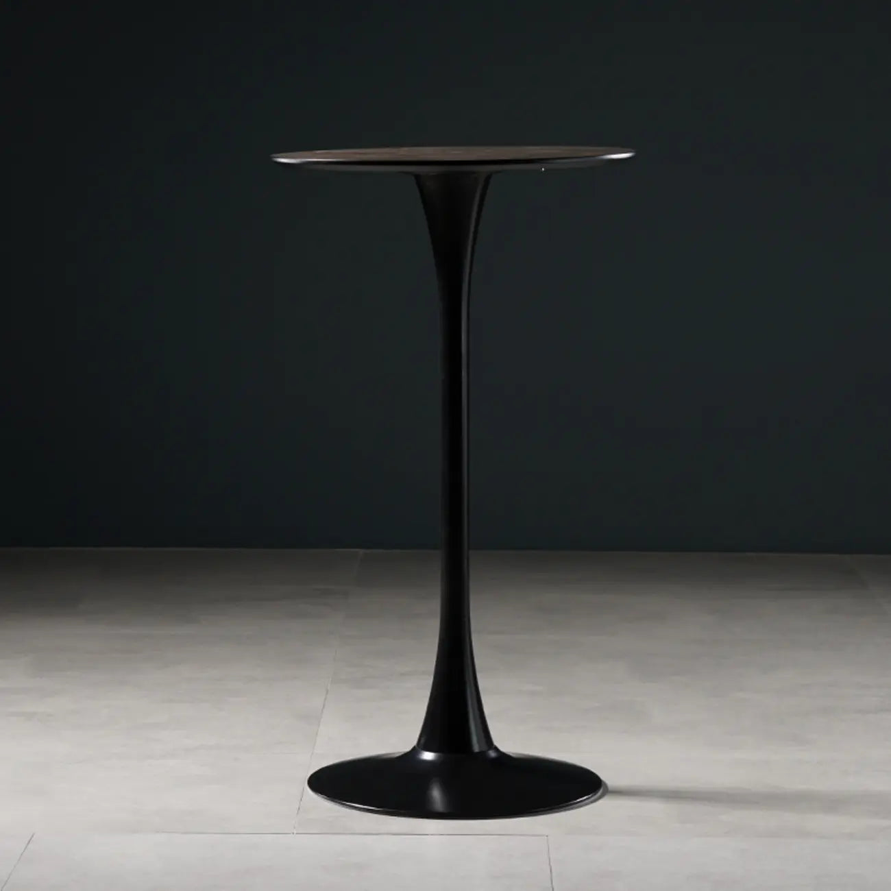 Modern Grey Wooden Round Tulip Base Bar Tables