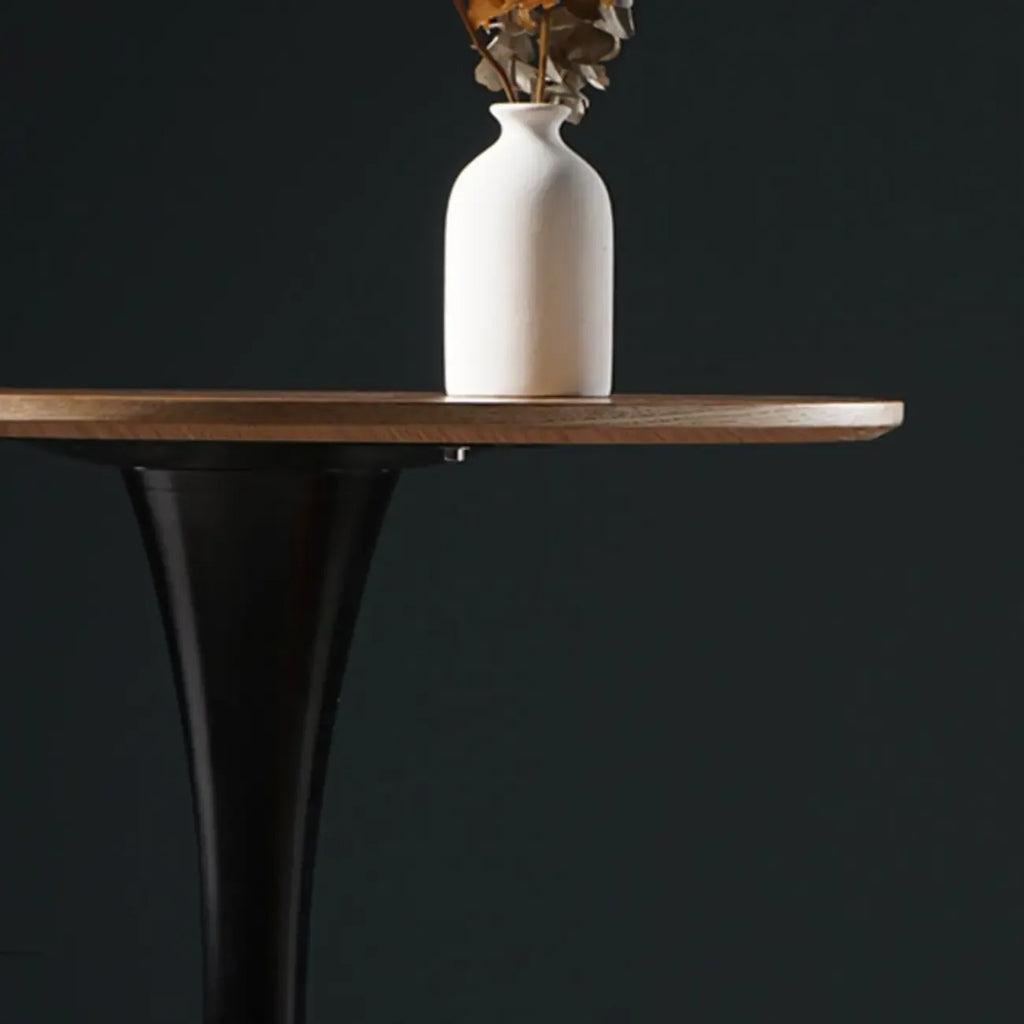 Modern Grey Wooden Round Tulip Base Bar Tables