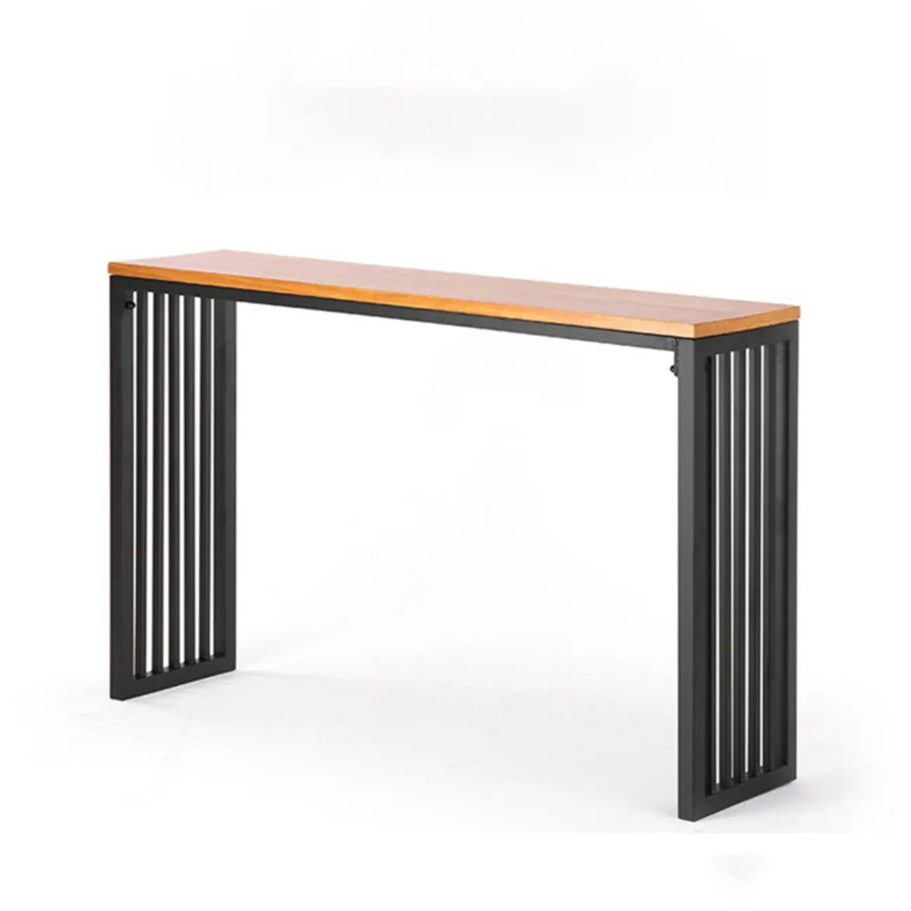 Industrial Brown Wooden Metal Leg Rectangular Bar Tables