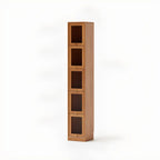 Cherry Wood Vertical Bookcase with Glass Doors