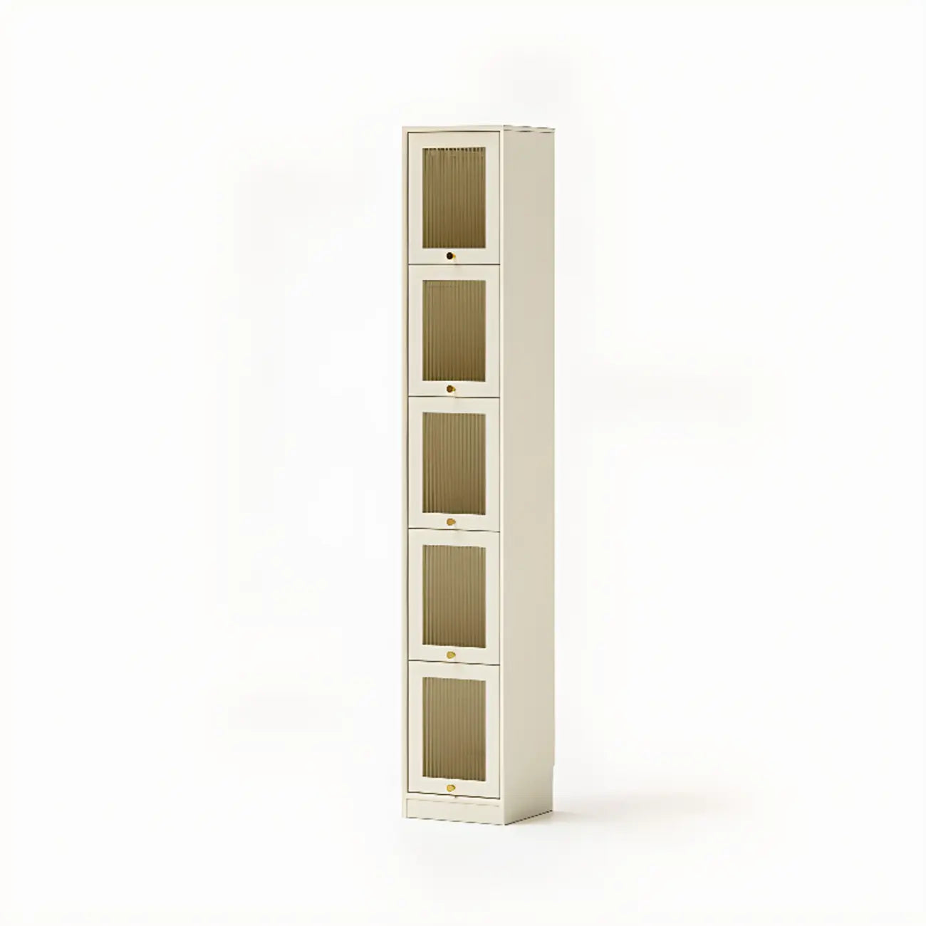 Cherry Wood Vertical Bookcase with Glass Doors