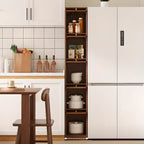 Cherry Wood Vertical Bookcase with Glass Doors