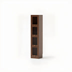 Cherry Wood Vertical Bookcase with Glass Doors