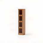 Cherry Wood Vertical Bookcase with Glass Doors