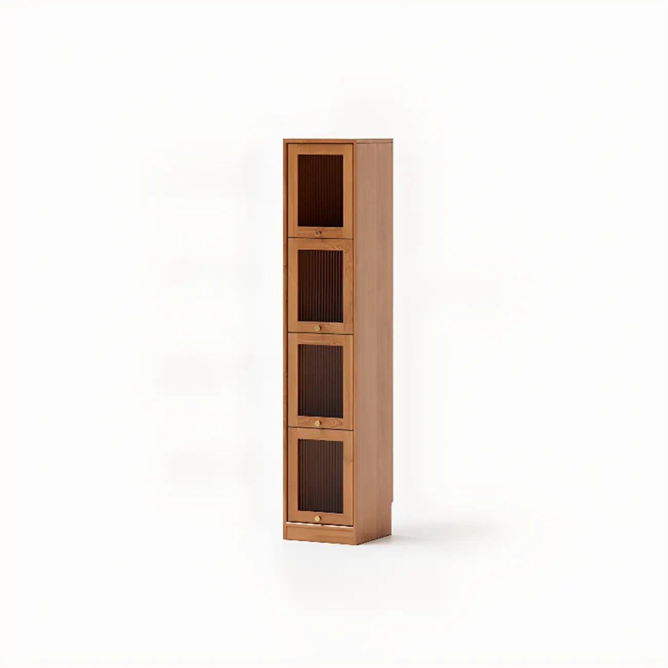 Cherry Wood Vertical Bookcase with Glass Doors