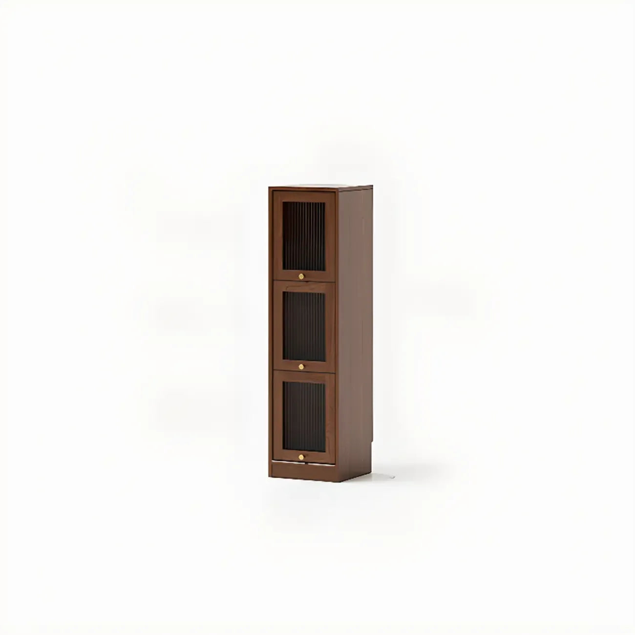 Cherry Wood Vertical Bookcase with Glass Doors