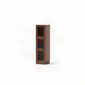 Cherry Wood Vertical Bookcase with Glass Doors