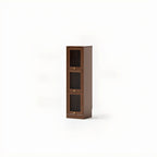 Cherry Wood Vertical Bookcase with Glass Doors