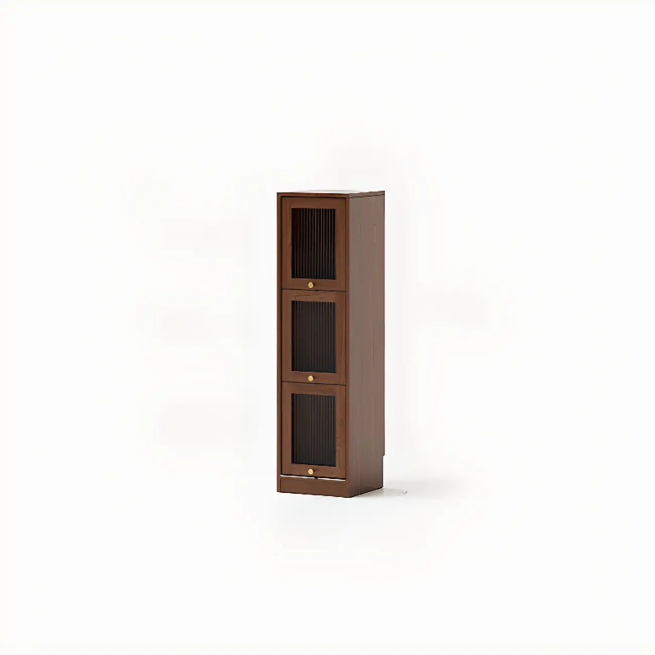 Cherry Wood Vertical Bookcase with Glass Doors