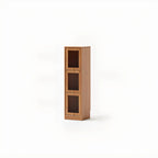 Cherry Wood Vertical Bookcase with Glass Doors